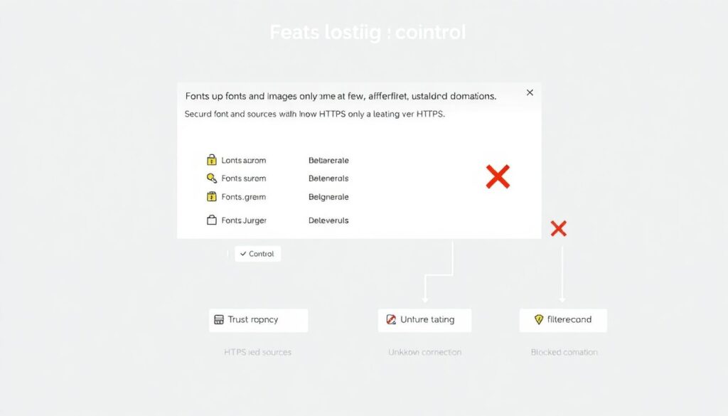 Стандарты для безопасной загрузки шрифтов и графики - иллюстрация